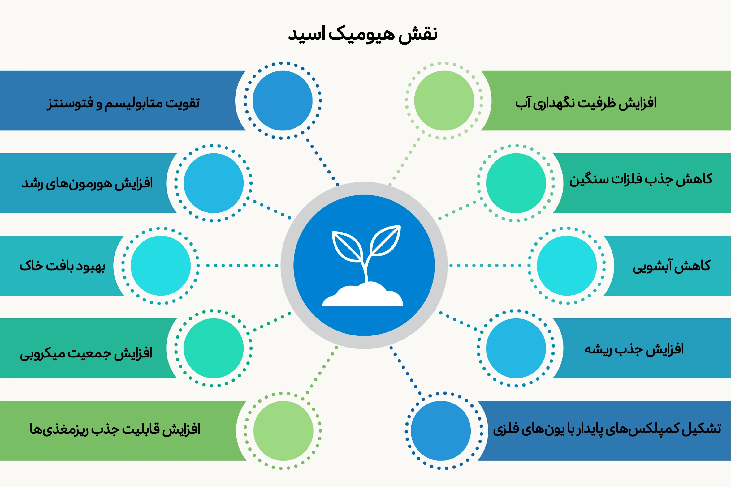 کلات آهن یا هیومیک اسید؟ مقایسه قیمت و کارایی برای انتخاب هوشمندانه نقش هیومیک اسید در سلامت خاک