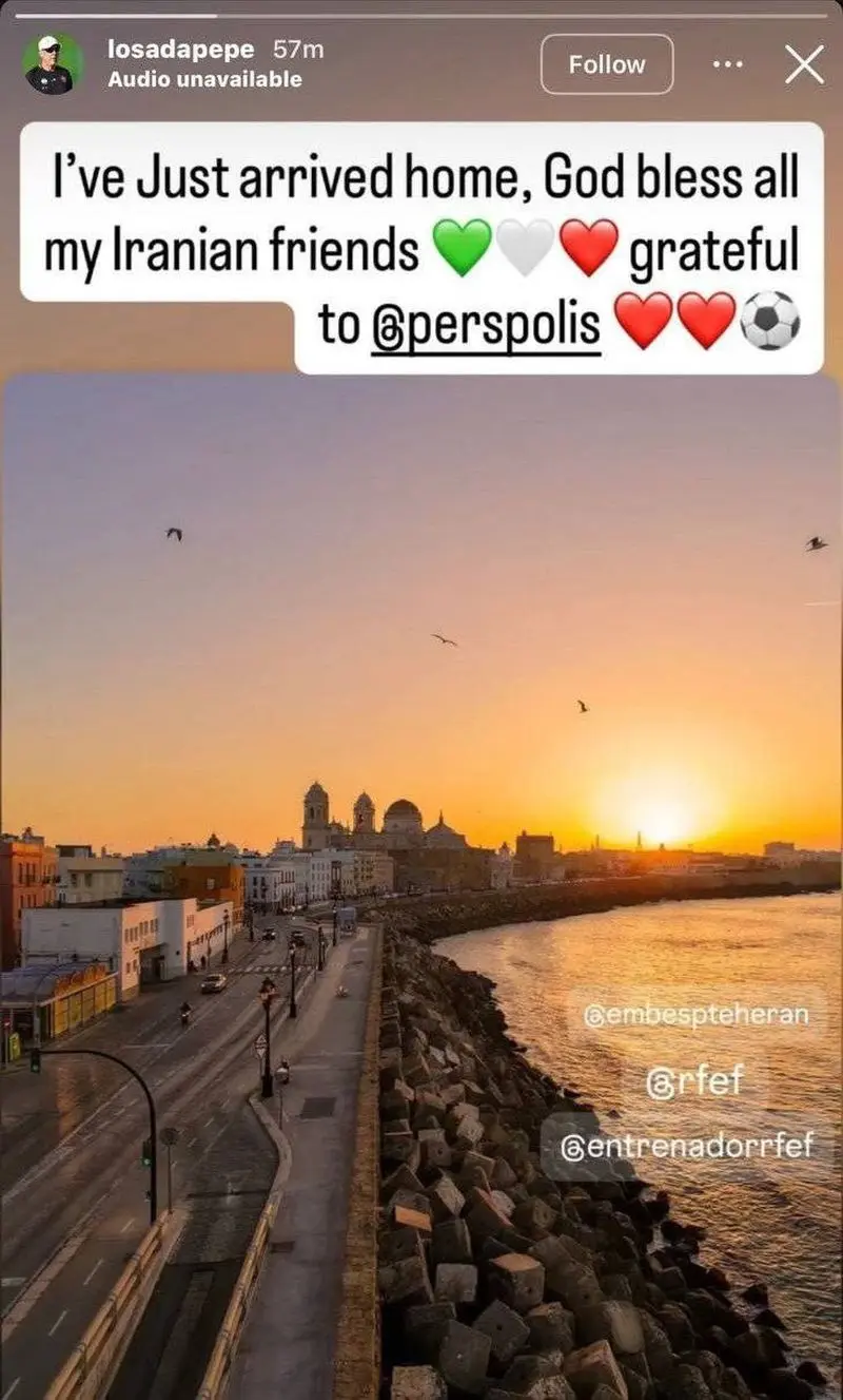 پیام جالب و دیدنی مربی پرسپولیس بعد از بازگشت به مادرید پیام جالب و دیدنی مربی پرسپولیس بعد از بازگشت به مادرید